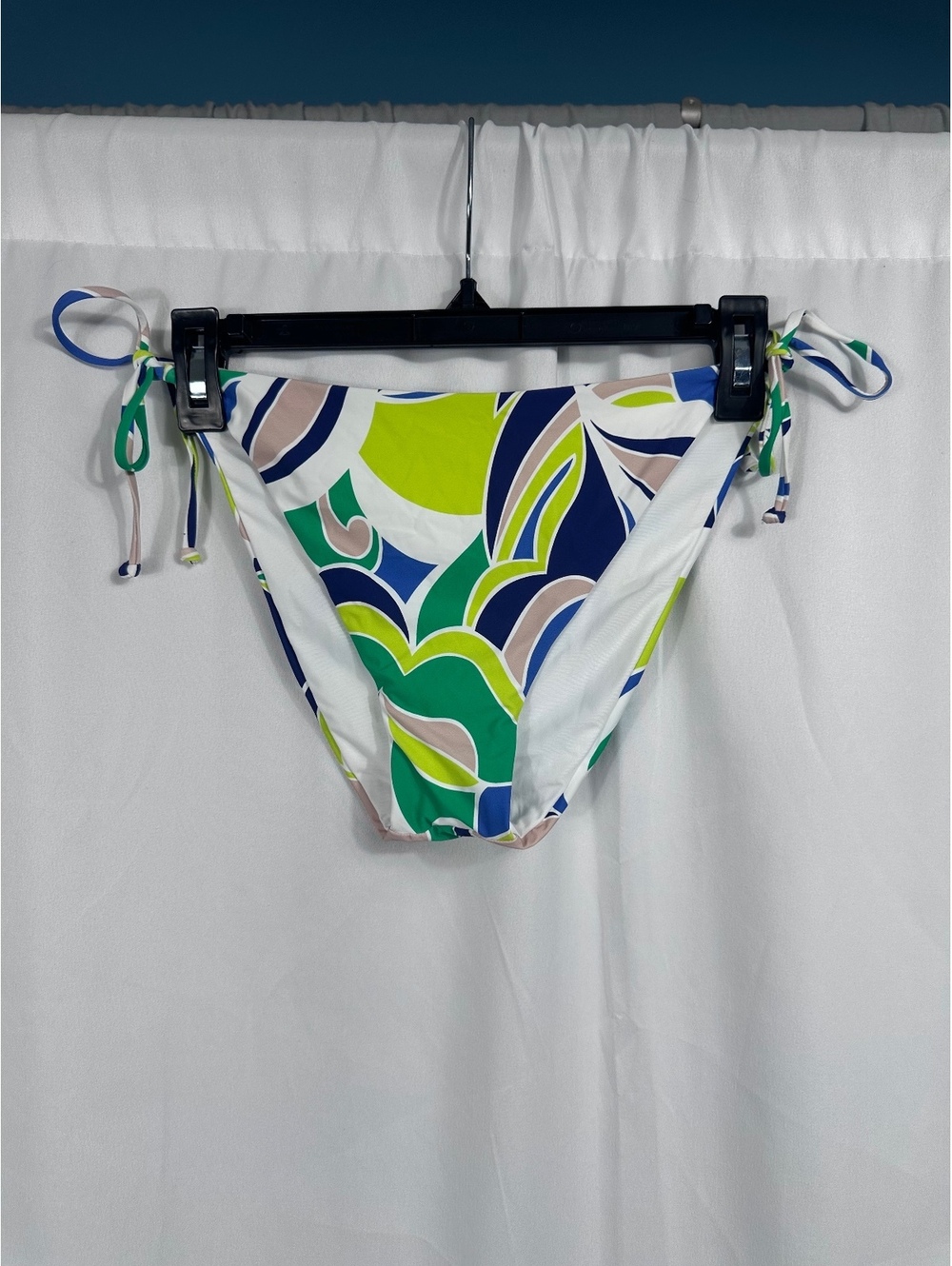 Gianni Bini Scoop Tie Side Pant Bikini Bottom XL Multi Scarf Print